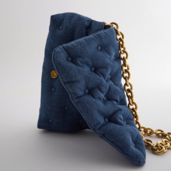 Zara Bags Nwt Zara Quilted Denim Maxi Crossbody Bag Poshmark